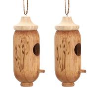 PATIKIL Hummingbird House, Humming Bird Houses Wooden Hummingbird Nest Swing Nest for Outside Hanging Nesting Garden, Style 5