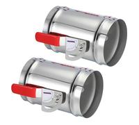 PATIKIL HVAC Duct Manual Volume Backdraft Damper, 5 Inch, 2 Pcs Airflow Ducting Branch Vent Damper Air Control Valve, Adjustment Handle Stainless Steel, for HVAC