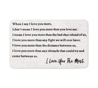 PATIKIL I LOVE You The Most Wallet Card Love Note, Engraved Wallet Inserts Metal Card for Him Men Husband Birthday Christmas Anniversary, Silver