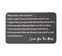 PATIKIL I LOVE You The Most Wallet Card Love Note, Engraved Wallet Inserts Metal Card for Him Men Husband Birthday Christmas Anniversary, Black