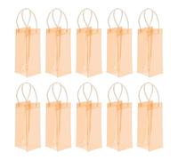 PATIKIL Ice Wine Bag, 10 Pcs Portable Collapsible Clear Wine Pouch Cooler Clear PVC Gift Bags with Handles for Champagne Party Outdoor Cold Beer Chilled Beverages, Orange