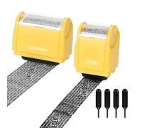 PATIKIL Identity Theft Protection Roller Stamps, 2 Pack Confidential Roller Stamp Guard Your ID Roller for Address Security Privacy Protection 2 Size (4 Refill Ink Included), Yellow