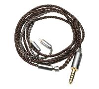 PATIKIL IEM Earphone Cable 1.2M Long, 28AWG 4-Cores High Purity HiFi in Ear Cable Silver-Plated Extension Wires for Replacement Ananda Arya HE400SE, Black Brown (4.4mm, 2PIN)