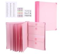 PATIKIL Important Document Organizer, A4 Document Binder Folio Folder with Pocket, Expanding File Folder with Label Stick for Office Home Birth Certificate/Passport/Record, Pink