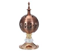 PATIKIL Incense Holder, 18.5 x 7.5cm Frankincense Charcoal Vintage Incense Burner for Yoga Spa Aromatherapy, Home Decoration and Church Use, Copper Red