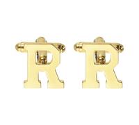 PATIKIL Initial Cufflinks, Classic Alphabet Letter R Stainless Steel Men Cuff Links 26 Letters A-Z with Box for Men Father Husband Weddings Gift Business Birthday, Gold Tone