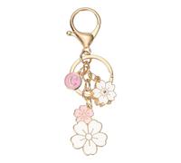 PATIKIL Initial Keychain, Flower Charm Letter-C Key Chain Cute Cherry Blossom Letter Keyring for Women Car Keys Handbags Purse Backpack Accessory Gift, Pink