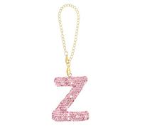 PATIKIL Initial Letter Charm, Letter Z Charm with Pink Rhinestones Decorative Alphabet KeyChain Pendants for Beach Bag DIY Craft, Pink