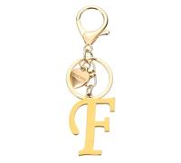 PATIKIL Initial Letter F Keychain, Stainless Steel Heart Alphabet Key Ring DIY Pendant Keychain for Women Bag Charm Purse Gift Handbag Backpack, Gold