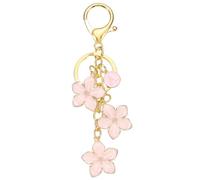 PATIKIL Initial Letter Flower Keychain, Alphabet A Drip Oil Charm Cherry Blossom Keyring Keys Holder Bag Handbag Backpack Purse Accessories for Birthdays, Valentine, Christmas, Pink
