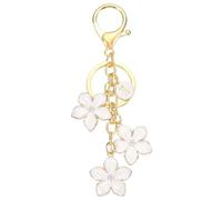 PATIKIL Initial Letter Flower Keychain, Alphabet I Drip Oil Charm Cherry Blossom Keyring Keys Holder Bag Handbag Backpack Purse Accessories for Birthdays, Valentine, Christmas, White