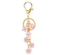 PATIKIL Initial Letter Flower Keychain, Alphabet I Enamel Charm Flower Keyring Keys Holder Bag Handbag Backpack Purse Accessories for Birthdays, Valentine's Day, Christmas, Pink