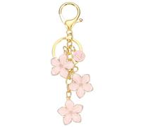 PATIKIL Initial Letter Flower Keychain, Alphabet L Drip Oil Charm Cherry Blossom Keyring Keys Holder Bag Handbag Backpack Purse Accessories for Birthdays, Valentine, Christmas, Pink