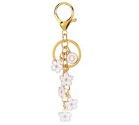 PATIKIL Initial Letter Flower Keychain, Alphabet O Enamel Charm Flower Keyring Keys Holder Bag Handbag Backpack Purse Accessories for Birthdays, Valentine's Day, Christmas, White