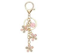PATIKIL Initial Letter Flower Keychain, Cute Alphabet A Cherry Blossom Rhinestone Keyring for Women Girls Purse Backpack Handbag Charm Bling Sparkly Keychain, Pink