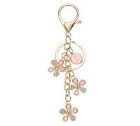 PATIKIL Initial Letter Flower Keychain, Cute Alphabet I Cherry Blossom Rhinestone Keyring for Women Girls Purse Backpack Handbag Charm Bling Sparkly Keychain, Pink