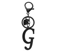PATIKIL Initial Letter G Keychain, Stainless Steel Heart Alphabet Key Ring DIY Pendant Keychain for Women Bag Charm Purse Gift Handbag Backpack, Black