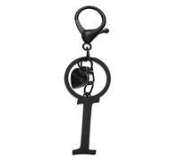 PATIKIL Initial Letter I Keychain, Stainless Steel Heart Alphabet Key Ring DIY Pendant Keychain for Women Bag Charm Purse Gift Handbag Backpack, Black
