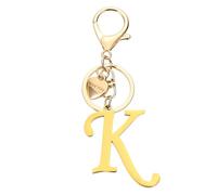 PATIKIL Initial Letter K Keychain, Stainless Steel Heart Alphabet Key Ring DIY Pendant Keychain for Women Bag Charm Purse Gift Handbag Backpack, Gold