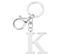 PATIKIL Initial Letter Key Chain, Letter A-Z Keychain Initials Keyring Cute Metal Alphabet Keyrings for Keys Handbag Backpack, Silver (K)