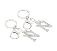 PATIKIL Initial Letter Keychain, 2 Pcs Letter N Crown Design Charm with Crystal Diamonds Decorative Alphabet Pendants for Bag Backpack DIY Craft, Silver Tone