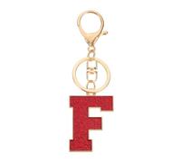PATIKIL Initial Letter Keychain, A-Z Alphabet Keyring Letter F Metal Key Chain for Women or Girls Keys Purse Handbags Backpacks Bags, Red