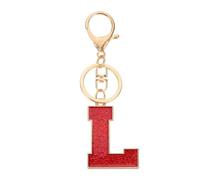 PATIKIL Initial Letter Keychain, A-Z Alphabet Keyring Letter L Metal Key Chain for Women or Girls Keys Purse Handbags Backpacks Bags, Red