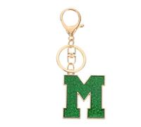 PATIKIL Initial Letter Keychain, A-Z Alphabet Keyring Letter M Metal Key Chain for Women or Girls Keys Purse Handbags Backpacks Bags, Green