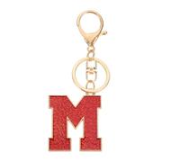 PATIKIL Initial Letter Keychain, A-Z Alphabet Keyring Letter M Metal Key Chain for Women or Girls Keys Purse Handbags Backpacks Bags, Red