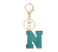 PATIKIL Initial Letter Keychain, A-Z Alphabet Keyring Letter N Metal Key Chain for Women or Girls Keys Purse Handbags Backpacks Bags, Blue