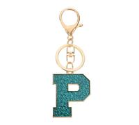 PATIKIL Initial Letter Keychain, A-Z Alphabet Keyring Letter P Metal Key Chain for Women or Girls Keys Purse Handbags Backpacks Bags, Blue