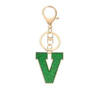 PATIKIL Initial Letter Keychain, A-Z Alphabet Keyring Letter V Metal Key Chain for Women or Girls Keys Purse Handbags Backpacks Bags, Green