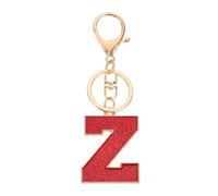 PATIKIL Initial Letter Keychain, A-Z Alphabet Keyring Letter Z Metal Key Chain for Women or Girls Keys Purse Handbags Backpacks Bags, Red