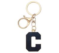 PATIKIL Initial Letter Keychain, Alphabet Bag Charm Car Keyring Letter C Pendant Charm Key Chain for Key Wallet Purse Handbag Backpack, Deep Blue
