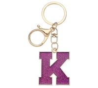 PATIKIL Initial Letter Keychain, Alphabet Letter Bag Charm Car Keyring Letter K Pendant Charm Key Chain for Key Wallet Purse Handbag Backpack, Purple