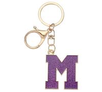 PATIKIL Initial Letter Keychain, Alphabet Letter Bag Charm Car Keyring Letter M Pendant Charm Key Chain for Key Wallet Purse Handbag Backpack, Purple