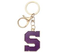 PATIKIL Initial Letter Keychain, Alphabet Letter Bag Charm Car Keyring Letter S Pendant Charm Key Chain for Key Wallet Purse Handbag Backpack, Purple