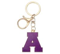 PATIKIL Initial Letter Keychain, Alphabet Letter Bag Charm Letter A, Purple