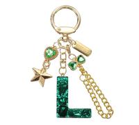 PATIKIL Initial Letter Keychain for Women, Cute Letter Keychains Bling Heart Butterfly Star Chain Charm for Bag Backpack Purse Car Keys Cup Accessories, Green (L)