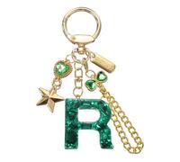 PATIKIL Initial Letter Keychain for Women, Cute Letter Keychains Bling Heart Butterfly Star Chain Charm for Bag Backpack Purse Car Keys Cup Accessories, Green (R)