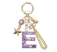 PATIKIL Initial Letter Keychain for Women, Cute Letter Keychains Bling Heart Butterfly Star Chain Charm for Bag Backpack Purse Car Keys Cup Accessories, Purple (E)
