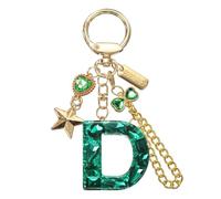 PATIKIL Initial Letter Keychain for Women, Cute Letter Keychains Bling Heart Butterfly Star Chain Charm for Bag Backpack Purse Car Keys Cup Accessories, Green (D)