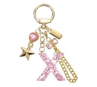 PATIKIL Initial Letter Keychain for Women, Cute Letter Keychains Bling Heart Butterfly Star Chain Charm for Bag Backpack Purse Car Keys Cup Accessories, Pink (X)