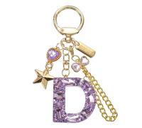 PATIKIL Initial Letter Keychain for Women, Cute Letter Keychains Bling Heart Butterfly Star Chain Charm for Bag Backpack Purse Car Keys Cup Accessories, Purple (D)