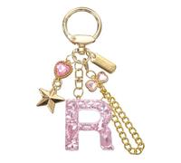 PATIKIL Initial Letter Keychain for Women, Cute Letter Keychains Bling Heart Butterfly Star Chain Charm for Bag Backpack Purse Car Keys Cup Accessories, Pink (R)