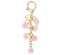 PATIKIL Initial Letter Keychain, Letter-A Keychains Cute Flower Women Bling Love You Heart Key Chain for Bag Backpack Purse Car Keys Cup Accessories, Pink