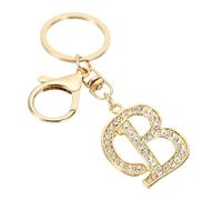 PATIKIL Initial Letter Keychain, Letter B Charm with Crystal Diamonds Cute and Creative Decorative Alphabet Pendants for Bag Backpack DIY Craft, Gold Tone