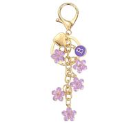 PATIKIL Initial Letter Keychain, Letter-B Keychains Cute Flower Women Bling Love You Heart Key Chain for Bag Backpack Purse Car Keys Cup Accessories, Purple