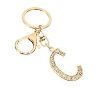 PATIKIL Initial Letter Keychain, Letter C Charm with Crystal Diamonds Cute and Creative Decorative Alphabet Pendants for Bag Backpack DIY Craft, Gold Tone