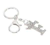PATIKIL Initial Letter Keychain, Letter F Crown Design Charm with Crystal Diamonds Decorative Alphabet Pendants for Bag Backpack DIY Craft, Silver Tone